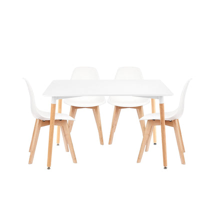 Set Mesa Eames 1.20mts + 4 Sillas de diseño Magnolia.