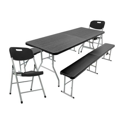 Mesa Picnic Plegable 180 + 2 Bancos + 2 Sillas Paris