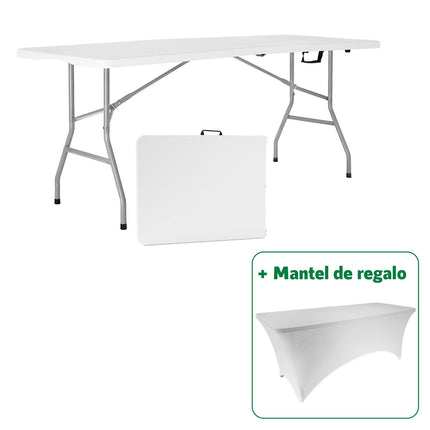 Combo Mesa Picnic Blanca 180cm + Mantel