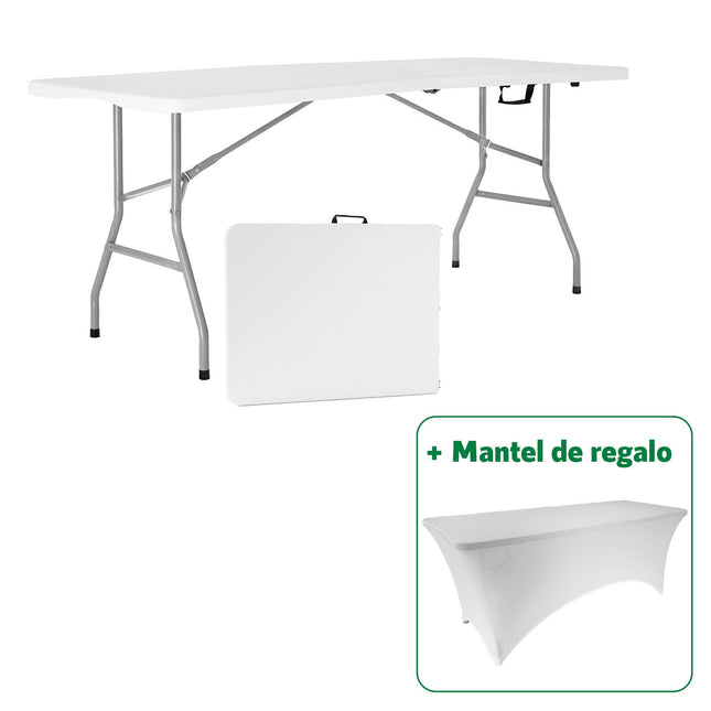 Combo Mesa Picnic Blanca 180cm + Mantel