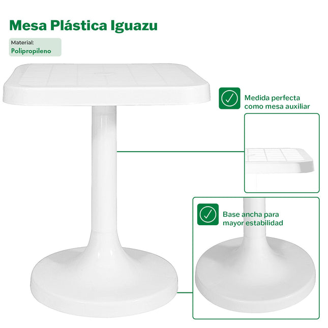 Mesa Cuadrada Iguazú Pata Central