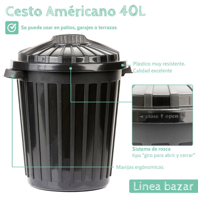 Cesto de Residuos Americano 40 litros