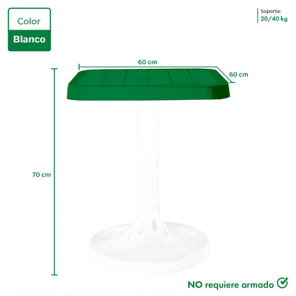 Mesa Cuadrada Iguazú Pata Central