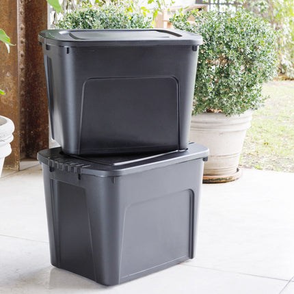 Set 4 Contenedores de Plástico Eco Box 80 Lts Negro