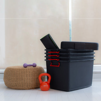 Set 4 Contenedores De Plástico Heavy Box 95 Lts