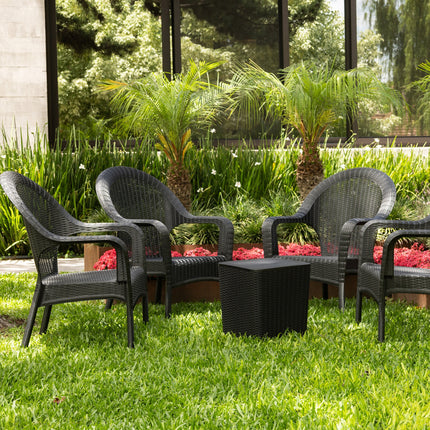 Set 4 Sillones Qatar Rattan + Mesa Capri