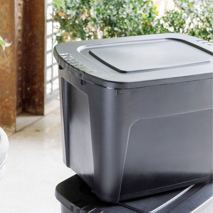 Set 4 Contenedores de Plástico Eco Box 80 Lts Negro