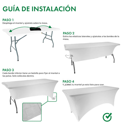 Combo Mesa Picnic Blanca 180cm + Mantel