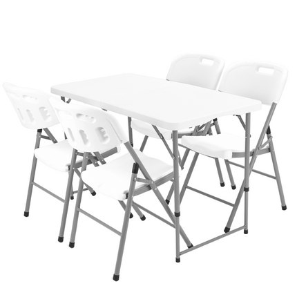 Set Mesa Plegable Picnic 1.20 cm mas 4 Sillas Plegables Paris