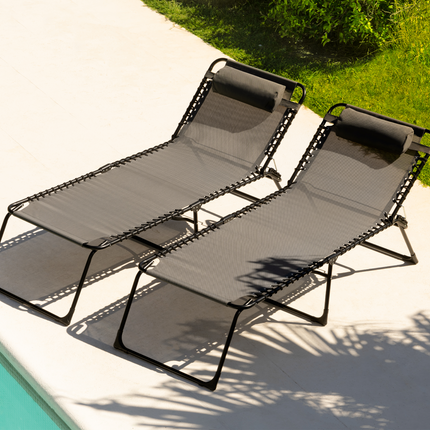 Set de 2 Reposeras Catre Grande Plegable Gravedad Cero