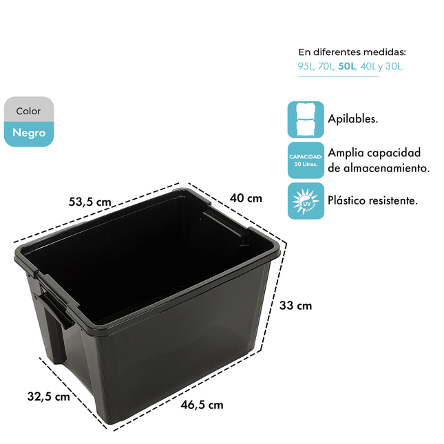Contenedor De Plastico Life Box 50 Lts