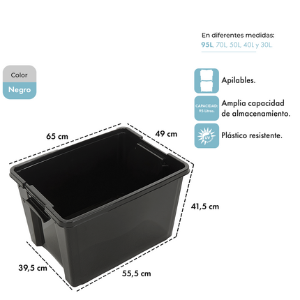 Contenedor De Plastico Life Box 95 Lts