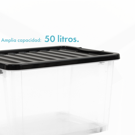 Set 2 Contenedores De Plastico Life Box 50 Lts