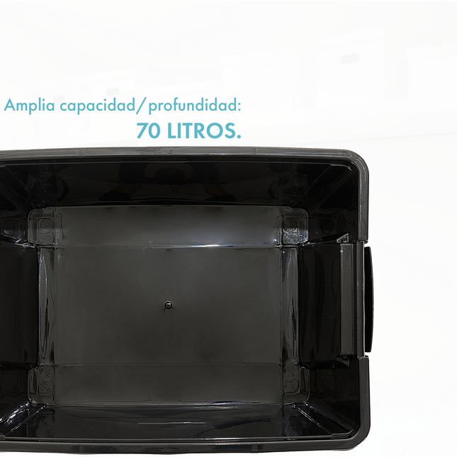 Set 2 Contenedores De Plastico Life Box 70 Lts