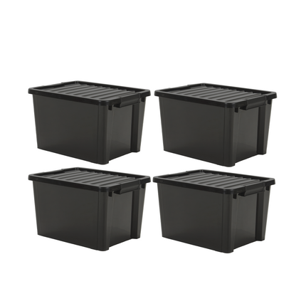 Set 4 Contenedores De Plastico Life Box 40 Lts