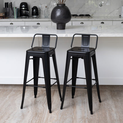 Set 2 Banquetas Tolix Con Respaldo