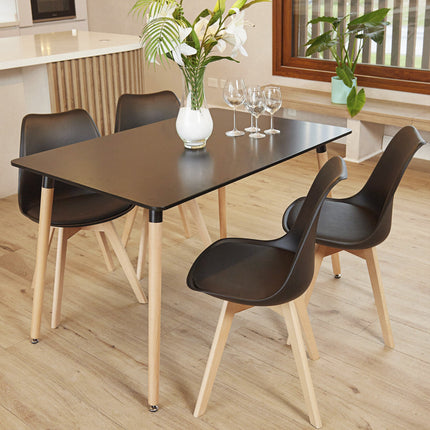 Mesa Rectangular Eames 120X80 cm + 4 Sillas Tulip