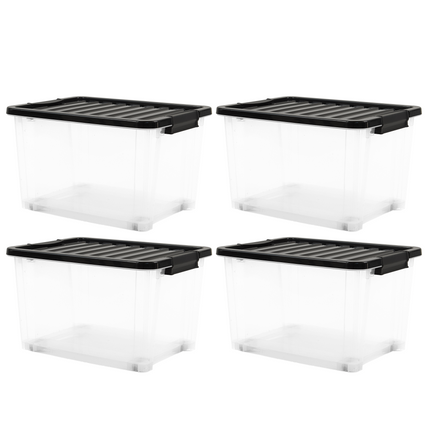 Set 4 Contenedores De Plastico Life Box 70 Lts