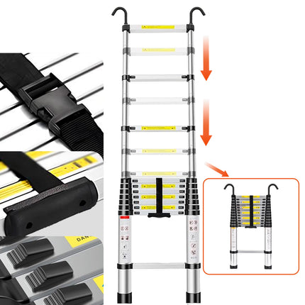 Escalera Telescópica 13 Escalones Extensible 3,8 Mts