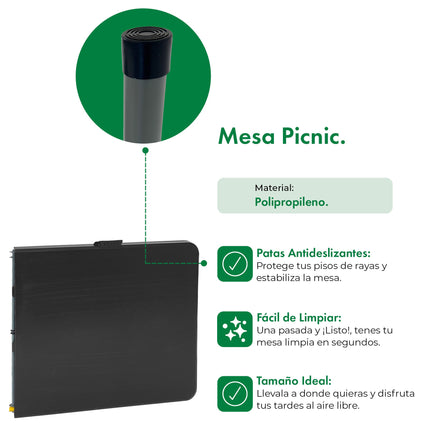 Mesa Picnic Plegable 1.20 Mts