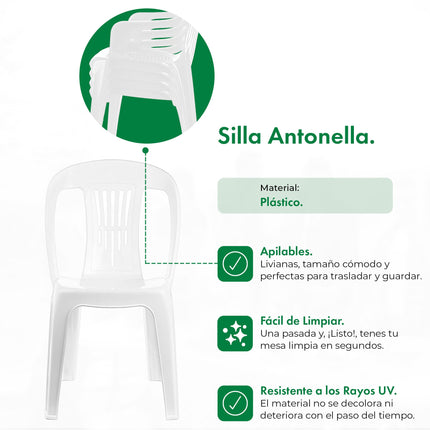 Mesa Maldiva + 4 Sillas Antonella