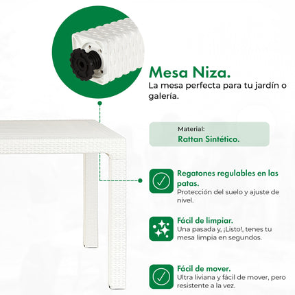 Mesa Rattan Niza 150x90cm