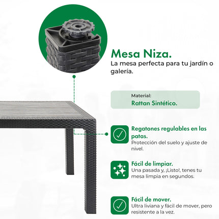 Mesa Rattan Niza 150x90cm