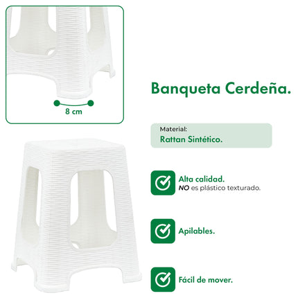Set 4 Banquetas Rattan Cerdeña