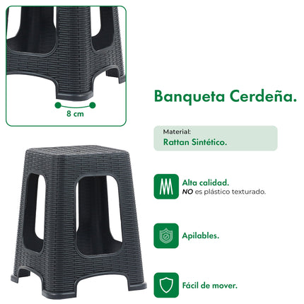 Set 4 Banquetas Rattan Cerdeña