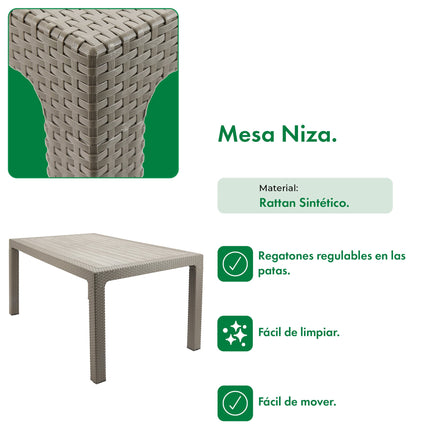 Mesa Rattan Niza 150x90cm