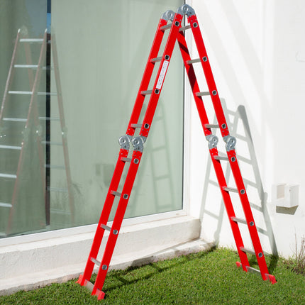 Escalera De Aluminio Articulada 12 Escalones Red Edition