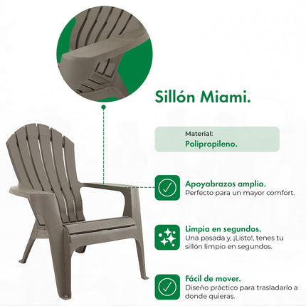 Set 2 Sillones Miami + Mesa Puket