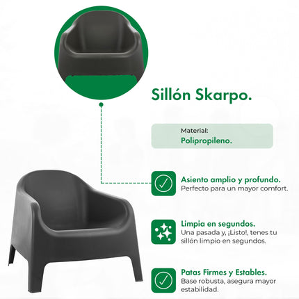 Set 2 Sillones Skarpo + Mesa Sunset