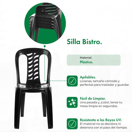 Silla Plastica Reforzada Bistró