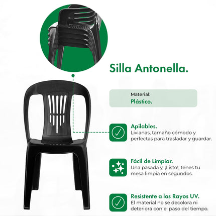 Set 4 Sillas Plasticas Antonella
