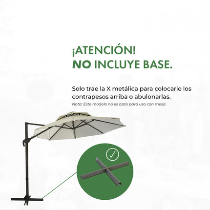 Sombrilla Lateral Beige 3 mts