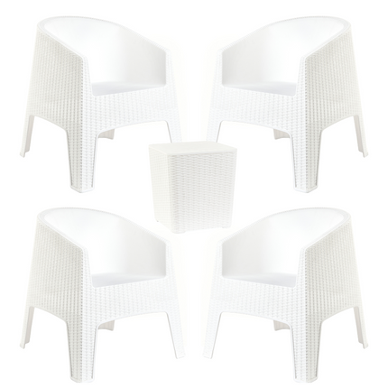 Set 4 Sillones Ibiza Rattan + Mesa Capri