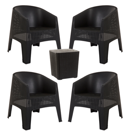 Set 4 Sillones Ibiza Rattan + Mesa Capri