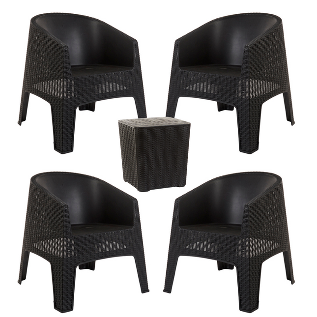 Set 4 Sillones Ibiza Rattan + Mesa Capri