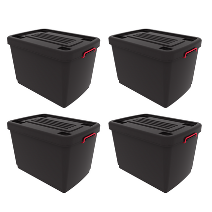 Set 4 Contenedores De Plástico Heavy Box 95 Lts