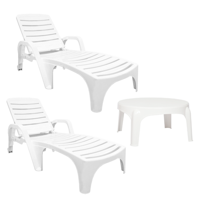 Set 2 Reposeras Carilo + Mesa Puket