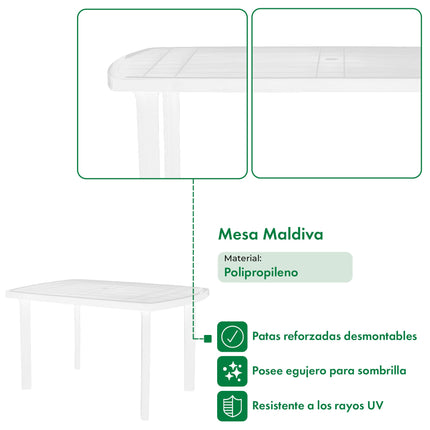Mesa Rectangular Maldiva