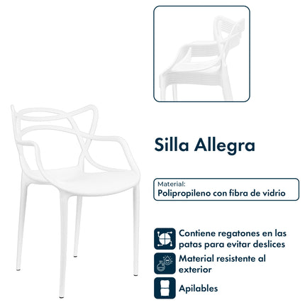 Mesa Rectangular Eames 120x80 + 6 Sillas Allegra