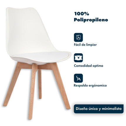 Mesa Rectangular Eames 120x80 + 6 Sillas Tulip