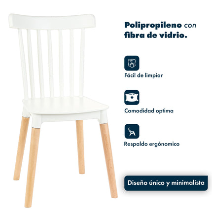 Mesa Rectangular Eames 120x80 + 4 Sillas Windsor