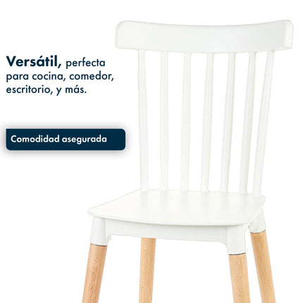 Mesa Rectangular Eames 120x80 + 4 Sillas Windsor