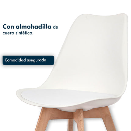 Mesa Rectangular Eames 120X80 cm + 4 Sillas Tulip