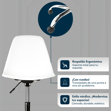 Silla de Oficina Eames Giratoria con Ruedas