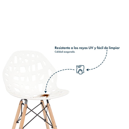 Set Mesa Eames 1.20mts + 4 Sillas de diseño Akron.