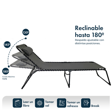 Reposera Catre Grande Plegable Gravedad Cero